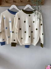 Load image into Gallery viewer, Cream Knit Long Sleeve Polka Dot Sweater
