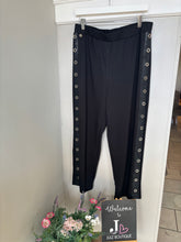 Load image into Gallery viewer, Malissa J - Jersey Eyelet Strip Trousers
