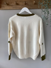 Load image into Gallery viewer, Cream Knit Long Sleeve Polka Dot Sweater
