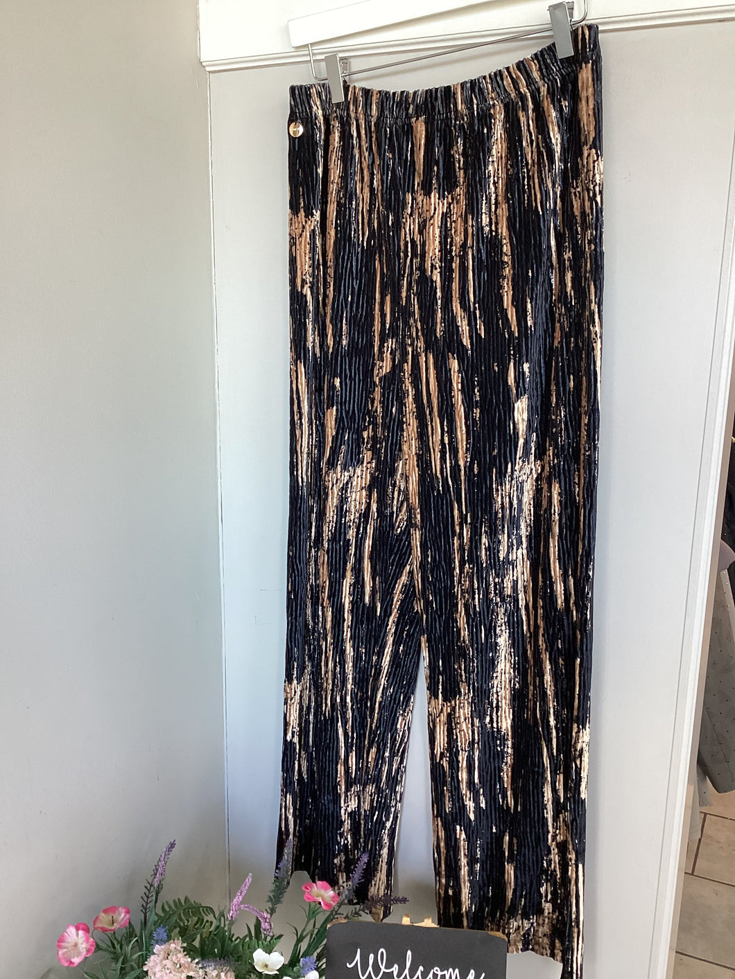 Malissa J Metallic Velvet Trousers