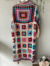 Load image into Gallery viewer, Retro Square Crochet Festival Long Cardigan
