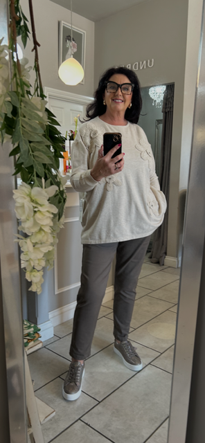 Crochet flower jumper