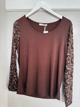 Load image into Gallery viewer, Malissa J Mesh Sleeve Top-chocolate
