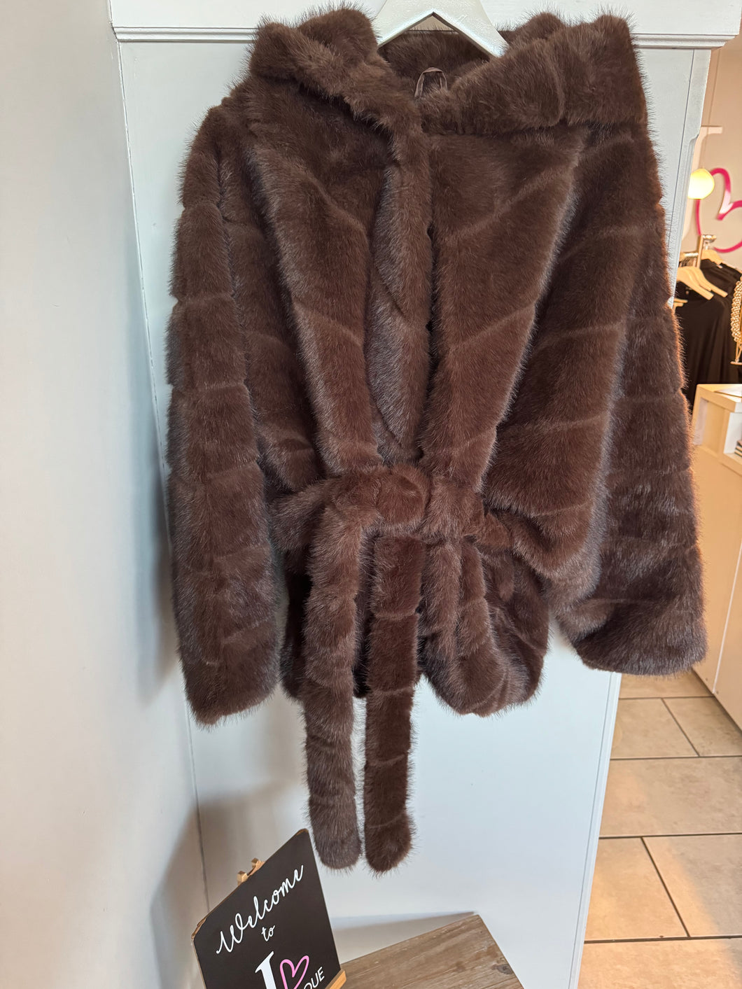 Malissa J Faux Fur Hooded Jacket