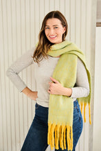 Load image into Gallery viewer, Ellie Beaumont Tonal Lime Winter Scarf
