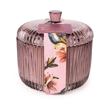 Load image into Gallery viewer, Ridged Glass Jar with Lid - Candle Garden Plum
