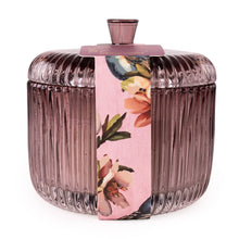 Load image into Gallery viewer, Ridged Glass Jar with Lid - Candle Garden Plum
