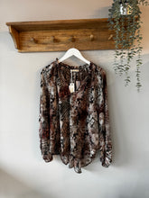 Load image into Gallery viewer, Malissa J Chocolate Floral Blouse
