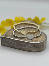 Load image into Gallery viewer, Malissa J Elasticated Diamante Heart Bracelet
