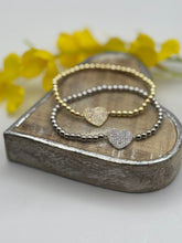 Load image into Gallery viewer, Malissa J Elasticated Diamante Heart Bracelet
