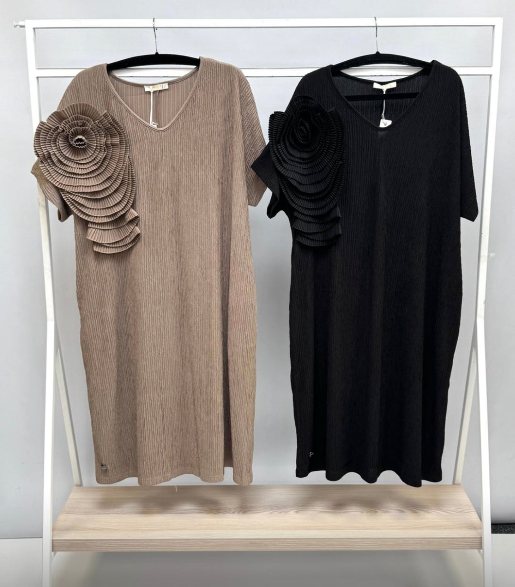 Malissa J Pleated Flower Dress