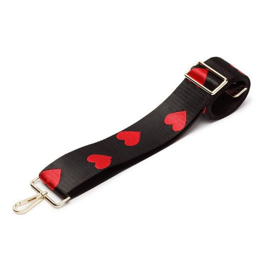 Elie Beaumont Crossbody Strap Red Hearts