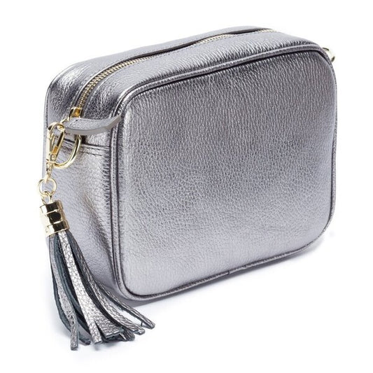 Elie Beaumont Crossbody Pewter Metallic